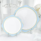realluck 100Pcs White & Blue Plastic Plates for 50 Guests - Image 4