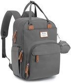 RUVALINO Diaper Bag Backpack, Multifunction Travel Back Pack Maternity Baby Changing Bags, Large Capacity, Waterproof and Stylish, Iron Gray by RUVALINO