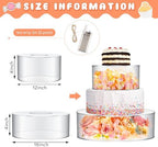 Sunnyray 2 Pcs Acrylic Cake Stands for Dessert Table Clear Fillable Cake Riser Cupcake Tier with LED Strings for Birthday Wedding Holiday Party Display(12'', 16'') - Image 2
