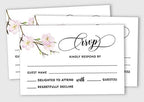 50 Blank RSVP Cards with White Envelopes-Floral & Leaves Style Response Card-RSVP for Wedding-Rehearsal Dinner-Baby Shower-Bridal Shower-Engagement Party Invitations - Image 2