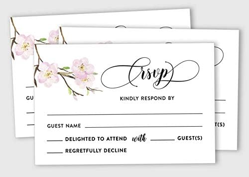 50 Blank RSVP Cards with White Envelopes-Floral & Leaves Style Response Card-RSVP for Wedding-Rehearsal Dinner-Baby Shower-Bridal Shower-Engagement Party Invitations - Image 2