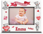 BELLA BUSTA- Personalize Baby First Year Memory Keepsake Picture Frame-Nursery Decor (1st Valentines (5x7 Horizontal)) by BELLA+BUSTA