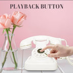 Audio Guest Book Wedding Phone with One-Touch Playback & Adjustable Volume for Wedding, Anniversary, Birthday Parties, Baby Shower(White A) - Image 2