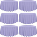 YMHPRIDE 6 Pack Round Tablecloth Lavender Table Cloths 90 Inch Polyester Round Tablecloth,Lavender Tablecloths Round 90 inch Washable Fabric Table Covers for Wedding,Party,Dining,Banquet by YMHPRIDE