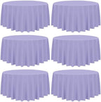 YMHPRIDE 6 Pack Round Tablecloth Lavender Table Cloths 90 Inch Polyester Round Tablecloth,Lavender Tablecloths Round 90 inch Washable Fabric Table Covers for Wedding,Party,Dining,Banquet by YMHPRIDE