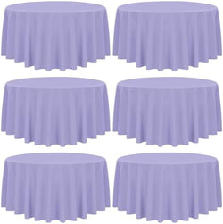YMHPRIDE 6 Pack Round Tablecloth Lavender Table Cloths 90 Inch Polyester Round Tablecloth,Lavender Tablecloths Round 90 inch Washable Fabric Table Covers for Wedding,Party,Dining,Banquet by YMHPRIDE