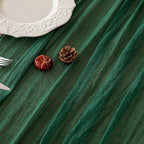 10Pcs Emerald Green Cheesecloth Table Runner 120 Inches for Boho Home Decor - Image 4