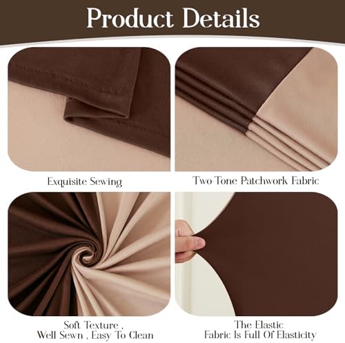 Nude Brown Arch Backdrop Cover Set of 2 Birthday Party Arch Covers 7.2 and 6ft Wedding Arch Cover Stretchy Backdrop Bridal Baby Shower Birthday Arch Covers Spandex - Image 4