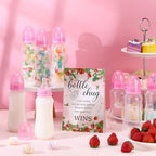 Trelaco 12 Pcs Baby Shower Bottle Chug Game, Strawberry, Pink - Image 4