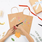 GSSUSA 400 Pack 8x4.25x10.5'' Paper Bags with Handles Bulk, Brown Paper Gift Bags for Small Business - Image 4