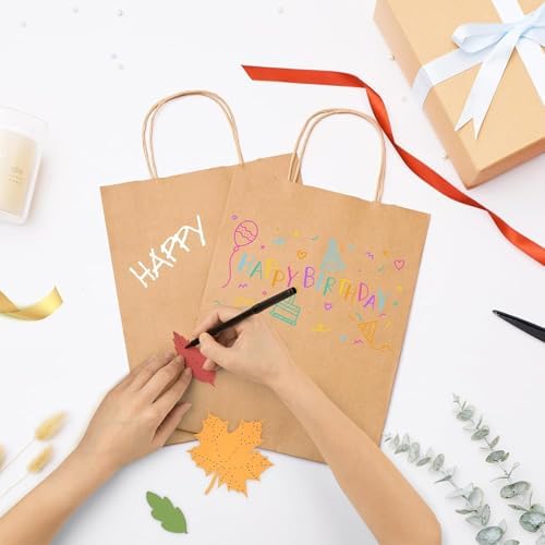 GSSUSA 400 Pack 8x4.25x10.5'' Paper Bags with Handles Bulk, Brown Paper Gift Bags for Small Business - Image 4