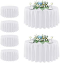 sancua White Round Tablecloth 108 Inch Fit 42-96 Inch Tables, 6 Pack by sancua