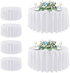 sancua White Round Tablecloth 108 Inch Fit 42-96 Inch Tables, 6 Pack by sancua