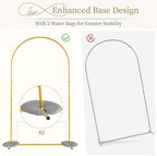 Snughome Arch Backdrop Stand, Set of 2 Metal Balloon Arch Stand (7.2FT+6FT), Gold Wedding Arch Frame for Party, Baby Shower, Holiday, Ideal for Balloon Flower - Image 4