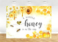 9X6ft Fabric Honeycomb Daisy Bee Backdrop, A Little Honey is On The Way Banner Photography Background Party Decorations Tapestry, Wall Art Home Decor, Photo Studio Props by kolyulahair