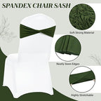 MDS Pack of 50 Spandex Chair Sashes Without Slider Buckles – Olive Green - Image 3