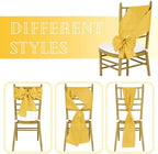 fani 60 PCS Satin Chair Sashes, 7x78 Inch, Gold - Image 4