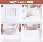 24 pcs White Pie Boxes,12x12x3 Inch Auto-Popup Bakery Boxes with Window Donuts Chocolate Muffins Donuts Pastry Dessert Cookie Box For Packaging - Image 5