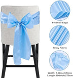 Large Satin Bow Decor with 50 Pack Chair Sashes - Perfect for Birthday, Wedding, Parties & Baby Shower | 24x36 Inch Giant Bows for Room Decor | Wide Fabric Ribbons for Banquet Chairs (Sky Blue) - Image 3
