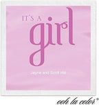 It's A Girl Cocktail Napkins / 100 Ooh La Color Personalized Printed 3 Ply Paper 4 3/4" x 4 3/4" Beverage Napkins/DIY Custom Baby Shower Gender Reveal Party Event Dessert Napkins/Made In The USA - Image 2