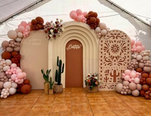 Beige Arch Backdrop Cover for Mexican Fiesta Party Decoration Stretchy Arch Stand Fabric Baptismx Baby Shower Cake Table Supplies (Cover Only) (G3741,3ftx6ft (CoverOnly)) - Image 3