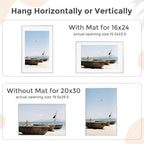 20x30 Metal Picture Frame for Wall With Mat for 16x24, 20''x30'' Aluminum Photo Frames With Tempered Glass for Home Decor, Minimalist Modern Poster Frame Horizontal And Vertical Formats, Silver - Image 4