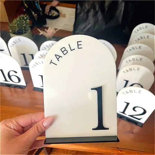 Wedding Table Numbers 3D Mirror Table Signs Gold Wedding Reception Decor Arched Number(Silver mirror,Table 1-5) - Image 2