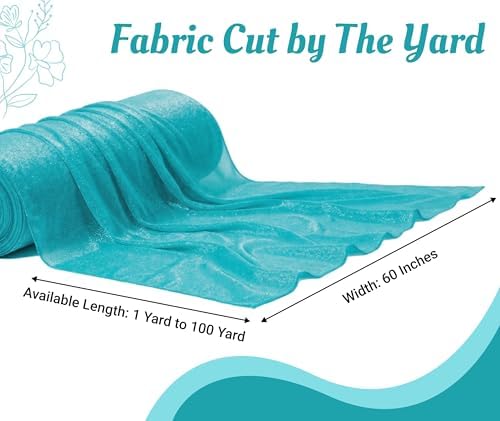 Pack of 40 Yard Chiffon Drapery Fabric, 60" Wide, Multiuse - Peacock Blue - Image 2