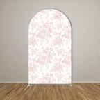 Light Pink Bloom Flower Arched Backdrop Covers Double-Sided Stretchy Arch Stand Cover for Girls Birthday Baby Shower Baptism Party Decoration Supplies(No Stand!) - Image 2