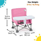 Bright Starts Pop 'N Sit Portable Booster, Indoor/Outdoor Use, Floor Seat with Feeding Tray, Pink, 6 Mos - 3 Yrs (Pack of 2) - Image 5