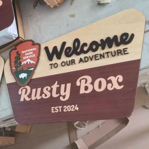 Personalized 3D National Park Service Family Name Welcome Sign,Welcome To Our Adventure National Park Sign for Engagement,Wedding,Baby Shower,House Decorative Signs & Plaques (17"x10"/43.2x26.5cm) - Image 4