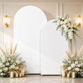 White Arch Cover 7.2 and 6ft Spandex Wedding Arch Backdrop Cover Set of 2 by Lrrtwer