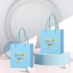 Honoson 60 Pcs Mini Thank You Gift Bag with Handle Bulk,Light Blue - Image 5