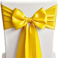 Pack of 50 Satin Yellow Chair Sashes for Wedding - SINSSOWL Chair Bows 7x108 Inches Chairs Ribbons Fitting Birthday Party Anniversary Banquets Bridal Shower Engagement Events Decorations by SINSSOWL