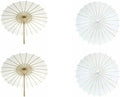 Koyal Wholesale 4Pcs White Parasol Umbrella 32” White Paper Umbrella for Wedding Paper Parasol Umbrella for Sun Bridal Party Chinese Japanese Parasol DIY Craft Arts by KoyalWholesale