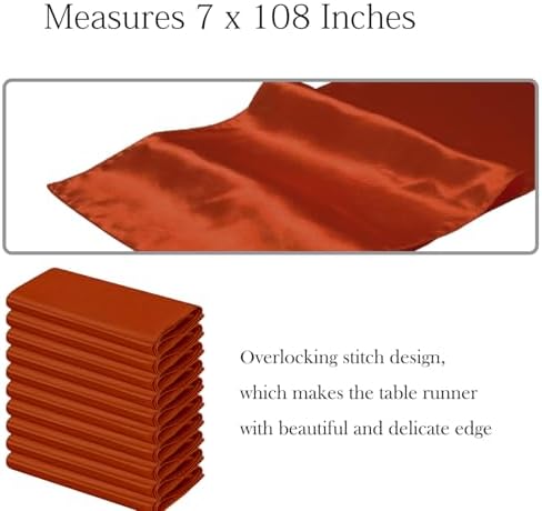 Terracotta Satin Chair Sashes Bows 50 Pack 7x108 Inches Chair Ribbons - Image 2