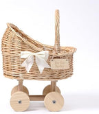 Decorative Wicker Carriage-Shaped Basket, Baby Shower Centerpiece, Medium by Unknown