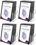 Marketing Holders 4 Pack Donation Box with Lock Black Acrylic Ballot Bin with 5.5" x 8.5" Sign Holder for Fundraising Donations Bars and School Voting by MarketingHolders