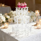 3Pcs Acrylic Cake Stand Set w/ Crystal Pendants,7.9/9.8/12.6 Inch - Image 6