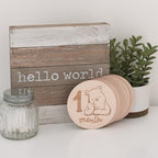 Disney Classic Winnie The Pooh Natural Wood Tone, 12 Piece Wooden Engraved Milestone Cards - Image 3