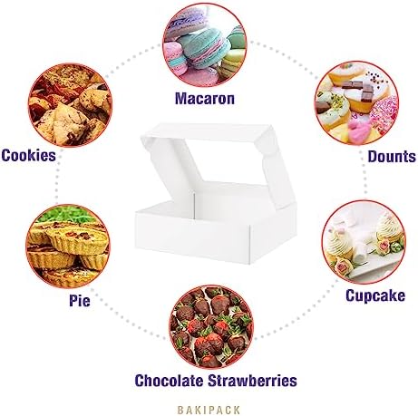 25 White Bakery Boxes with Window, Cookies Boxes for Strawberry - Image 3