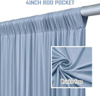 50FTx12FT Dusty Blue Backdrop Curtains for Weddings, Birthdays and Photos - Image 2