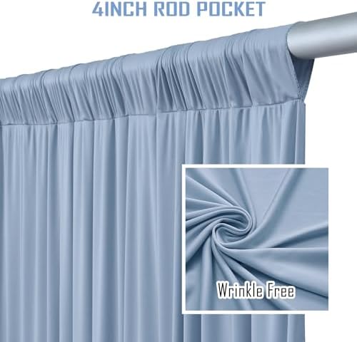 50FTx12FT Dusty Blue Backdrop Curtains for Weddings, Birthdays and Photos - Image 2