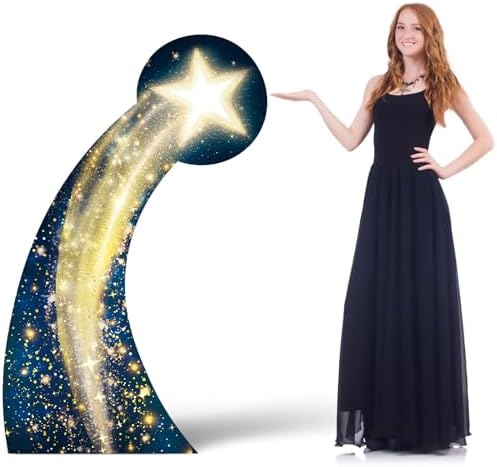 Leinuosen 5 ft Starry Movie Night Gate Cardboard Stand up Party Decorations Under The Stars Cutout Prop Movie Night Award Prom Homecoming Wedding Birthday Party Photo Prop Backdrop Decor by Leinuosen