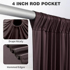 50ftx15ft Brown Backdrop Curtains for Parties, Wrinkle Free Polyester Brown Photo Backdrop Drapes 10 Panels 15 ft Long Back Drop Cloth for Wedding Birthday Photography Background Party - Image 2