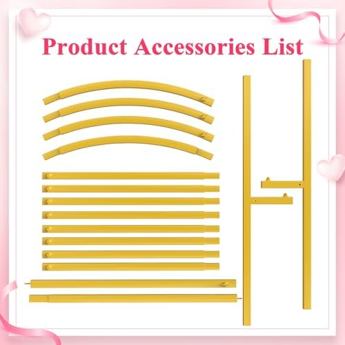 Wokceer 6FT Arch Backdrop Stand Gold Metal Wedding Arch Backdrop Stand - Image 5