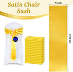 MDS® Pack of 100 Satin Chair Sashes for Wedding & Events – Yellow Gold - Image 3