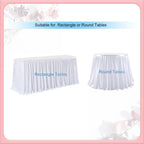 Table Skirt for Teacher Desk Classroom Wedding Baby Shower, White, 12ft - Image 4
