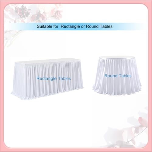 Table Skirt for Teacher Desk Classroom Wedding Baby Shower, White, 12ft - Image 4