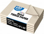 Party Solids Ivory Tissue Paper for Gift Bags 15" X 20" 480 Sheets by Crown+Display